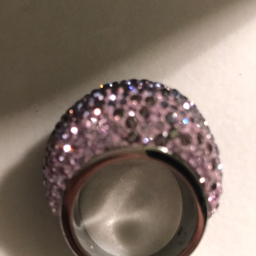 Authentic Swarovski Violet Statement Ring 58 - image 5